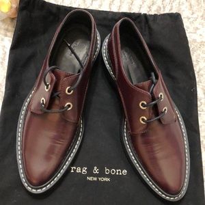 Rag &Bone Kenton Leather Brouges in Merlot size 40